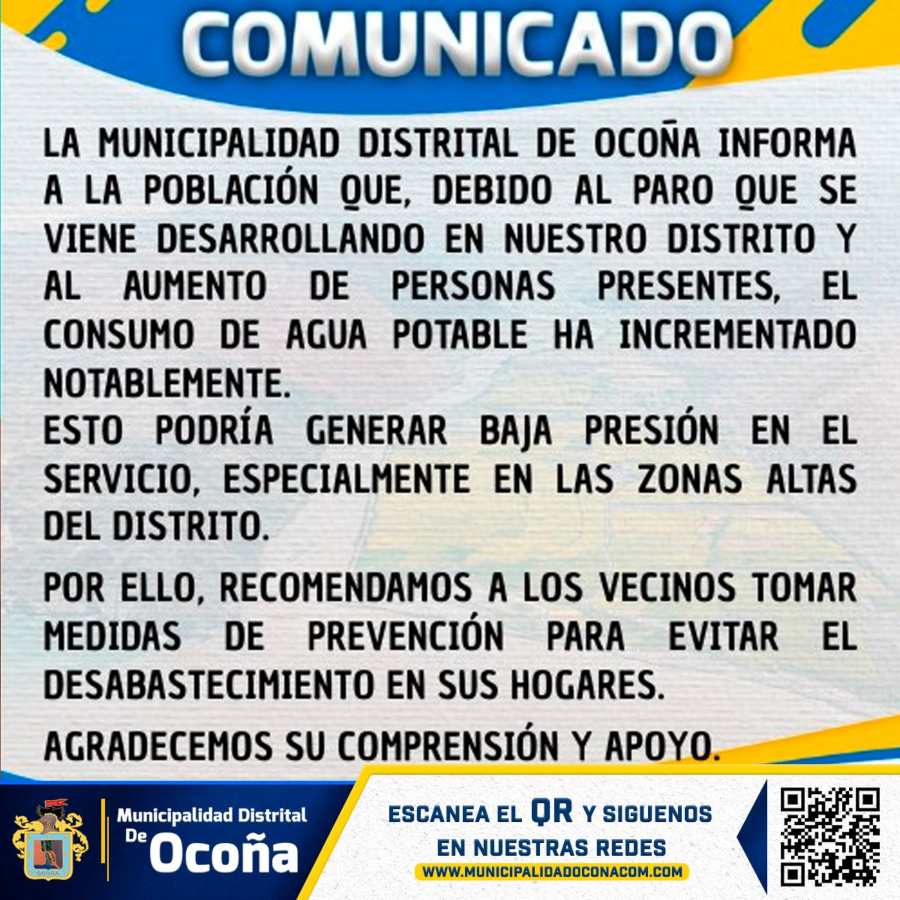 Comunicado Ocoña paro minero