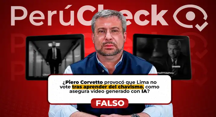 ¿Piero Corvetto “aprendió cómo opera el chavismo” en Venezuela y dejó a Lima sin votar? Video de IA desinforma