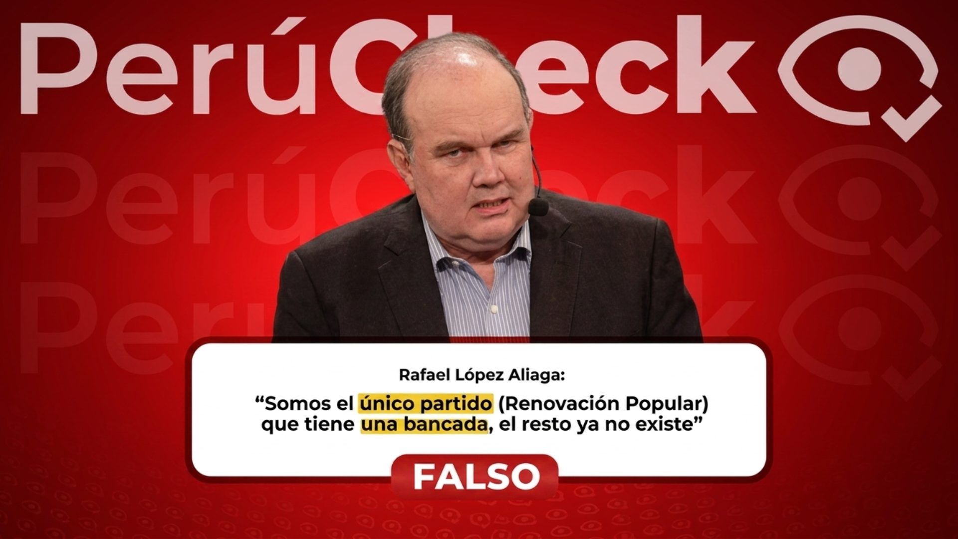 Es falso que Renovación Popular sea el único partido con una bancada en el Congreso, como dijo López Aliaga
