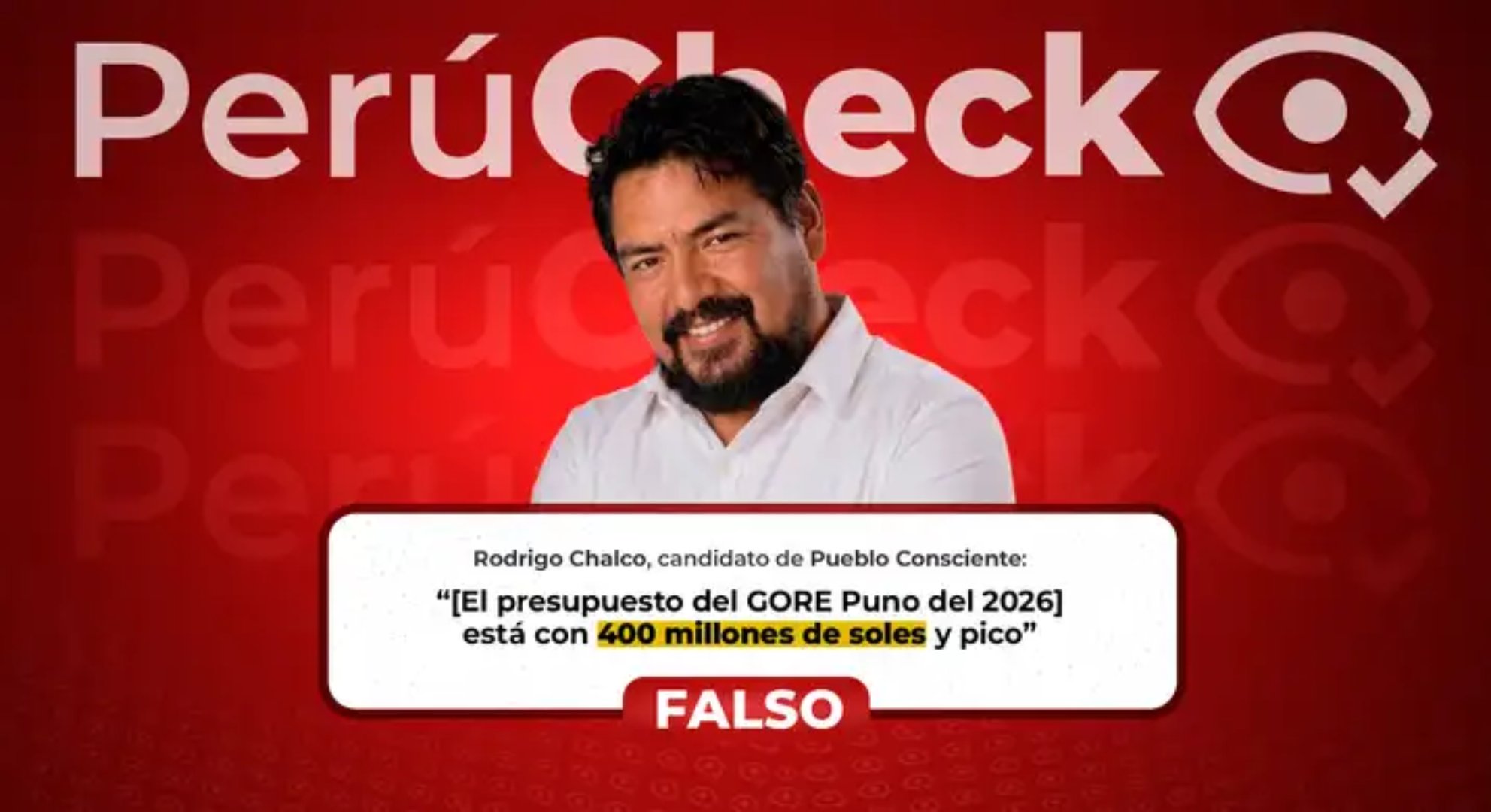 Elecciones 2026: Es falso que el Gobierno Regional de Puno reciba un presupuesto de solo S/400 millones
