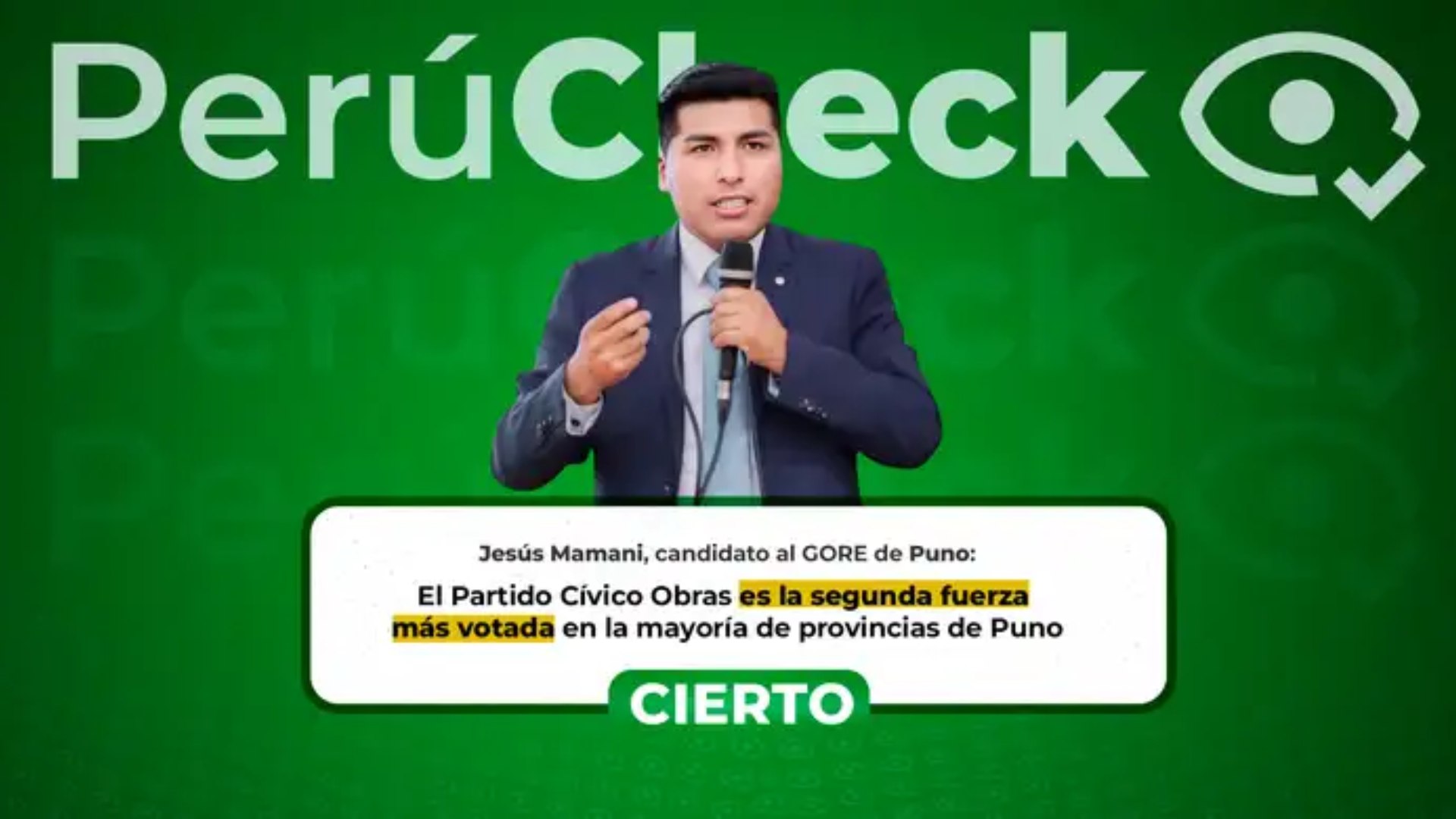 Elecciones 2026: Sí, el partido Obras fue el segundo más votado en la mayoría de provincias de Puno